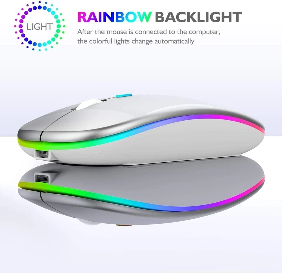 Rechargeable Bluetooth Mouse Dual Mode 2.4Ghz Wireless Mouse LED Rechargeable - Image 4 of 4
