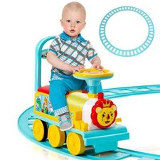 Electric Ride On Toy 16 Pieces Tracks Train with Lights & Sounds-Blue