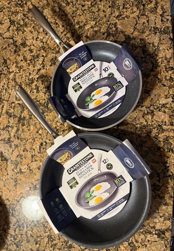 Granitestone Fry Pan UltraDurable Nonstick Skillet PFOA Free 10 Inch and 12 Inch