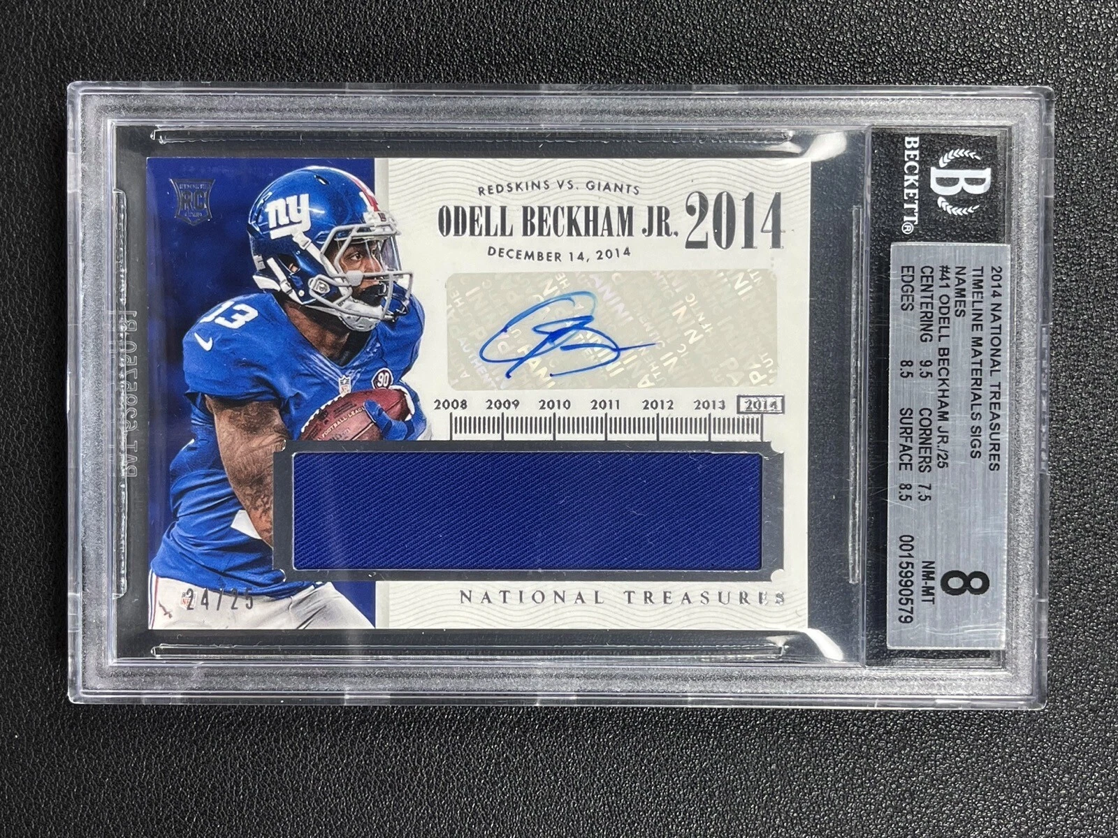 Odell Beckham Jr. Panini National Treasures Timeline Materials Signatures Names #TNMOBJ Base