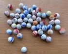 Job Lot 50 Vintage Milk Glass Assorted Marbles