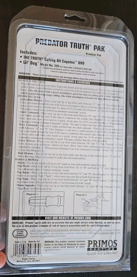 Primos Predator Truth Pak:Calling All Coyotes DVD & Lil' Dog #350 NEW - Image 2 of 2