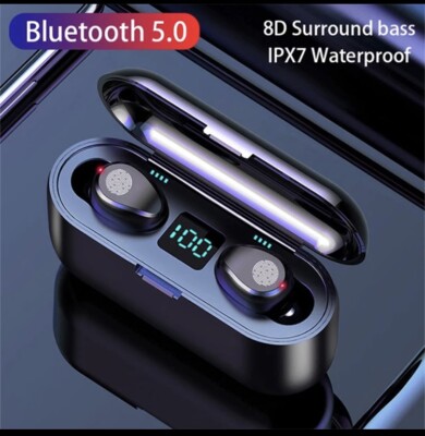 F9 Audifonos LED Display Waterproof Earbuds Bluetooth Wireless 2000 Mah Power