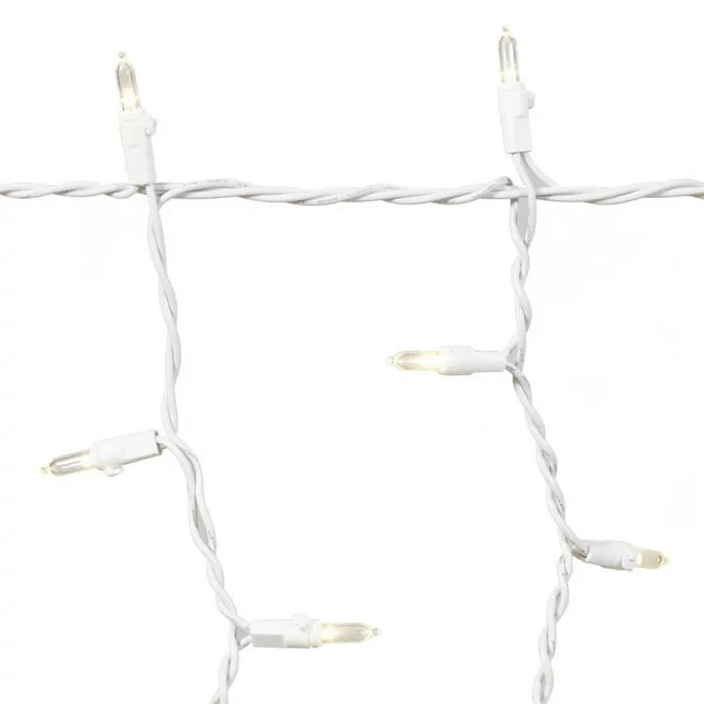 300Count Warm White LED Icicle Christmas Lights with White Wire, 19