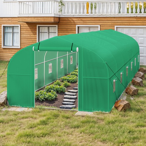 30ft Heavy Duty Greenhouse Walk In Outdoor Galvanized Steel Tunnel Green House - Picture 6 of 11