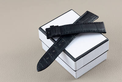 Breguet Lederarmband Armband Leather Bracelet Black Schwarz 18mm OHNE Schließe