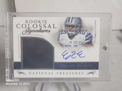 2016 National Treasures Ezekiel Elliott Rookie Colossal AUTO JSY  #4   SP #34/49