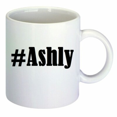 Kaffeetasse #Ashly Hashtag Raute Keramik Höhe 9,5cm in Weiß