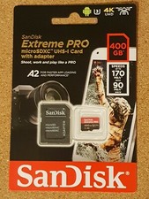 Image of GENUINE SanDisk Extreme Pro 400GB MicroSDXC UHS-I Memory Card with Adapter --B
