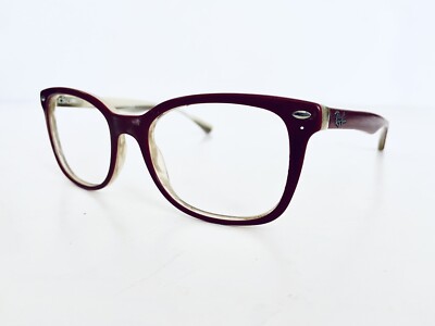 RayBan Vintage Red & Cream Lucite Zebra Wayfarer Glasses RB 5285 5152 53 19 145