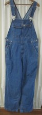 Rare Vintage Faded Glory Bib Overalls Men's M Blue Carpenter Denim Jeans