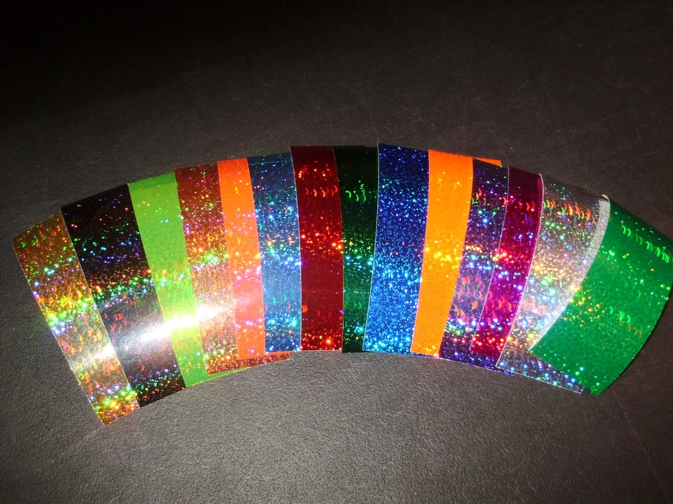 THE FISHING LURE TAPE COMPANY 2" x 6" 3PK Flasher/Dodger/Lure Reflective Holographic Sparkle Fishing Lure Tape