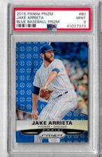 2015 Panini Prizm Jake Arrieta Blue Baseball Prizm PSA 9