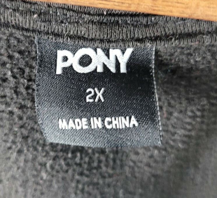 Felpa con cappuccio Pony Sportwear Felpa con cerniera intera bicolore nera Taglia 2XL