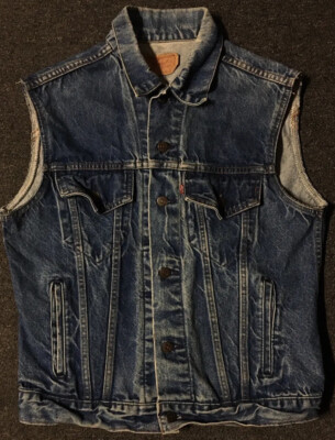 1980's Levi's skull ベスト Vtg 80s Levis Faded Arizona Skull Vest 40R S USA Trucker Grunge
