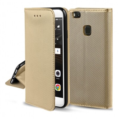 Für Huawei P40 Lite E - SMART MAGNET Hülle Tasche Book Case Kunstleder GOLD