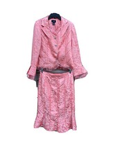 Beautiful Ashro Embroidered Formal Church Wedding Skirt Suit Pinkish Orange 14