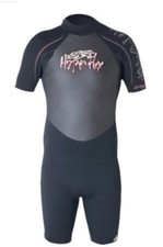 NWT Hyperflex Wetsuits Men's Cyclone 2.5mm Spring Suit Black Red LS Large Short