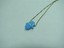 thumbnail 2 - Original Blue Opal Hamsa Charm Pendant Gold Necklace on 14K Yellow Gold Chain