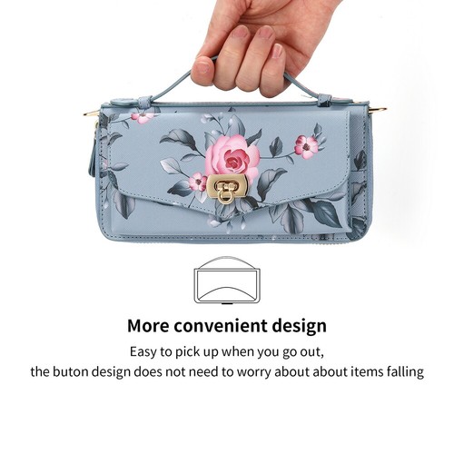 Printed Flower Lady Crossbody Handbag Wallet Magnetic Cover For iPhone 131415 16 - Picture 83 of 84
