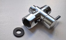 Chrome Bidet Brass T-Adapter 7/8" Shut-Off Valve Bathroom Toilet Bidet Sprayer