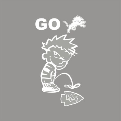 Go Lions Pee on Chiefs 1 Color NFL Window Wall Vinyl Decal Sticker