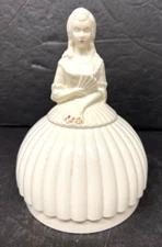 Vintage Plastic Lady Sewing Caddy-Spool/Thread Holder-White-6 x 4 1/2"
