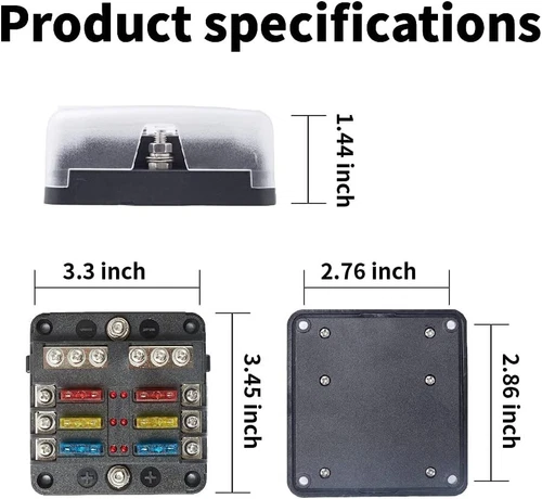 6 Wege Auto Boot Stromverteilung 12-24V Blade Sicherungshalter Box Block Panel Platine - Bild 7 von 14