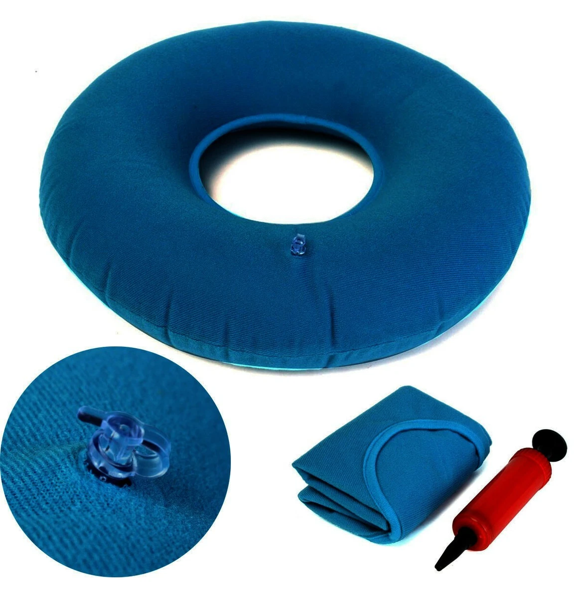 Inflatable Vinyl Ring Cushion for Hemorrhoid Relief Pillow