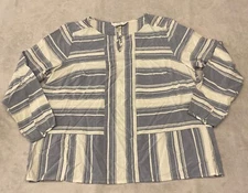 CJ Banks Striped Women’s Blouse Top Size 1X Long Sleeve Lightweight