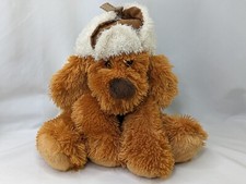 HugFun Brown Dog Plush Hat 12 Inch Stuffed Animal Toy