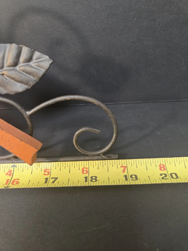 Elegante Hierro Forjado y Madera Pájaros, Pajarera, Hojas Colgante Decoración 19"L x 9"T Foto 4 de 4