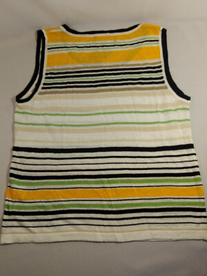 Débardeur (tank Top) Rayé Beige Et Noir Jones New York - Taille S, Occasion En Très Bon état