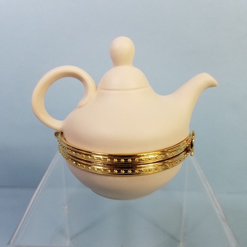 Teapot Bisque Hinged Trinket Box 2.5" Porcelain Paint Your Own China Painting