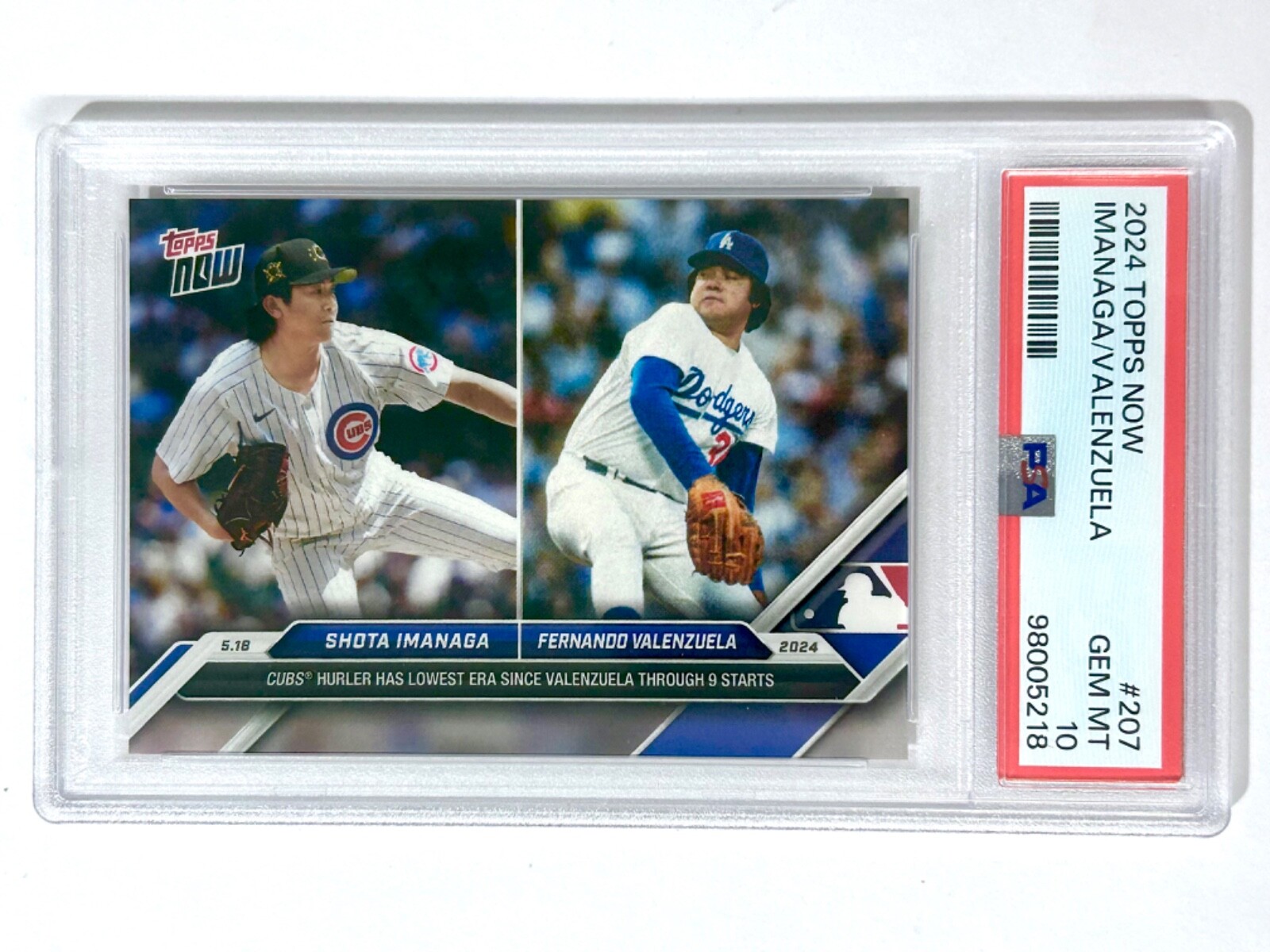 2024 Topps Now Shota IMANAGA Fernando VALENZUELA #207 PSA-10 Cubs DODGERS - RC