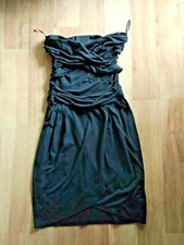 Guess S P Little Black Dress Strapless Ruched Bodice Tulip Wrap Hem