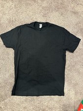 Pro Club Men's LARGE Lightweight Cotton Short Sleeve Crew Neck T-Shirt Black