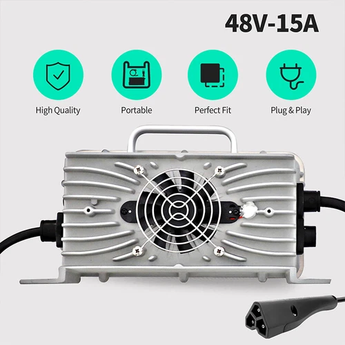 48 Volt 15 AMP Golf Cart Battery Charger 3 Pin Triangle Plug For EZGO TXT RXV - Picture 8 of 9