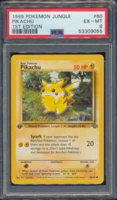 1999 Pokemon Jungle 1st Edition Pikachu #60 PSA 6 DEAD CENTERED | eBay