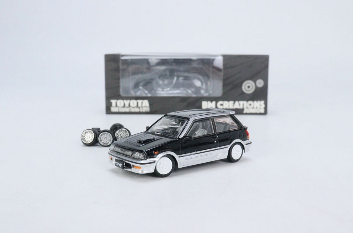 BMC 1/64 Toyota Starlet 1988 Turbo S Black/Silver Diecast Car