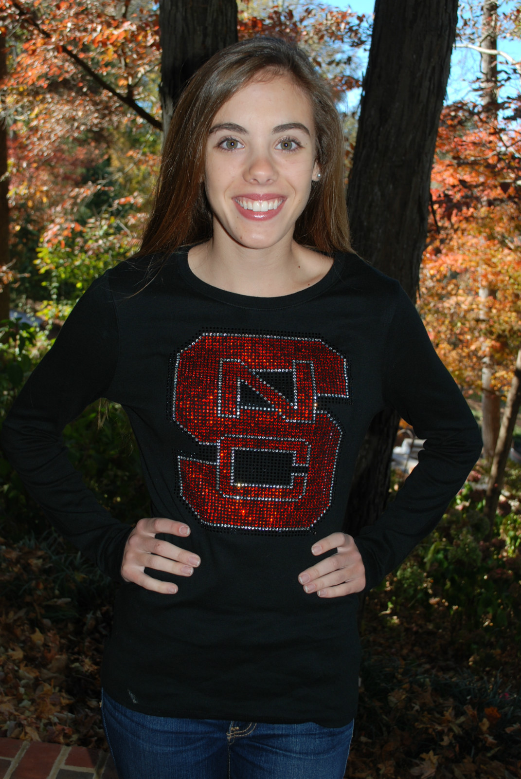 NC State rhinestone Bling Shirt XS S M L XL XXL 3X 4X 5X  Block