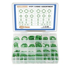 BUSY-CORNER 495 Pieces SAE Metric O Ring Kit with O-Ring Pick & Green 