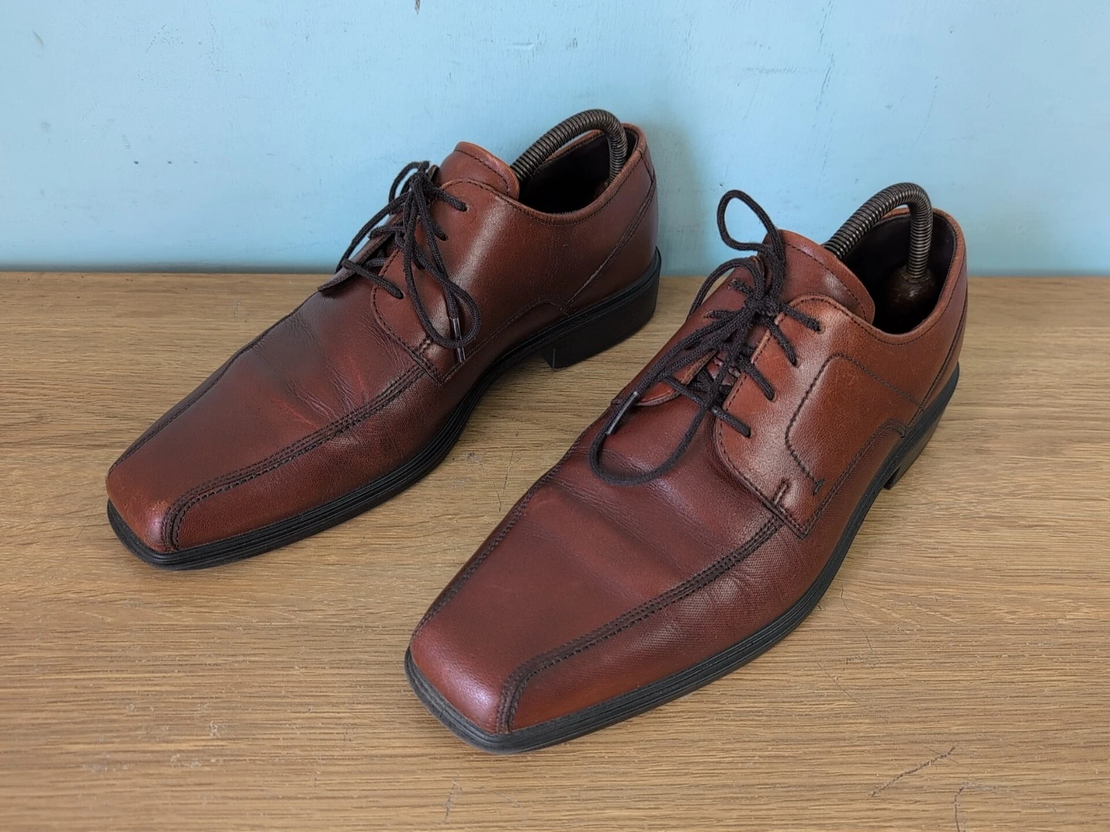 Scarpe mocassini derby uomo Ecco Johannesburg pelle marrone taglia UK 9 EU43.