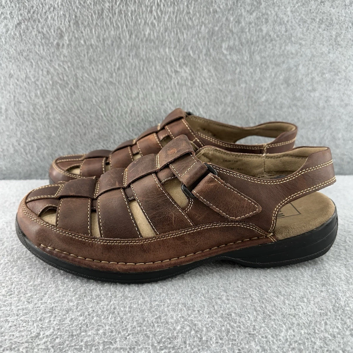 Johnston & Murphy Fisherman Brown Leather Sandals Mens 10.5‎ M Johnston & Murphy Brown Sandals for Men for sale | eBay main image 2
