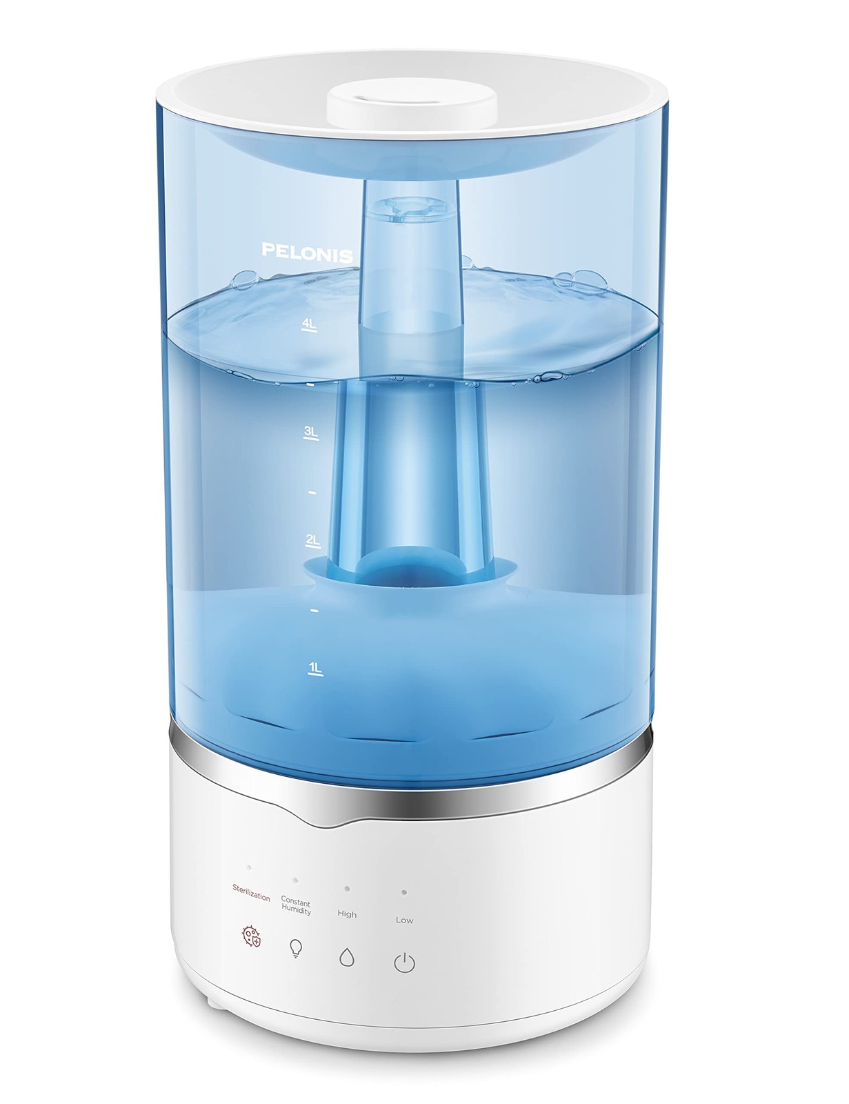 Pelonis Warm & Cool Mist Humidifier, Oil Diffuser, Night Light, 4L Tank