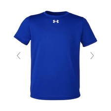 Under Armour Boys Royal Blue Team Tech Short Sleeve Crew Neck Logo T-Shirt YLG/G