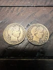 1915 and 1916 Barber Quarter Lot Circulated Coins 90% Silver