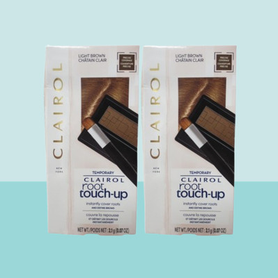 CLAIROL ROOT TOUCH UP TEMPORARY CONCEALING POWDER LIGHT BROWN 0.07 OZ NWB 2PCS