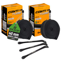 2X Continental Fahrradschlauch MTB 28/29 Zoll 47/62-622 AV 40Mm + Reifenheber