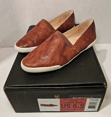 FRYE  Melanie  Women s  Leather Slip-On / Size 6.5 / Color Brown / New